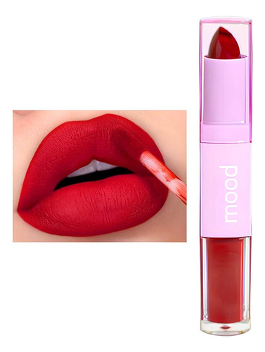 Batom Duo 2 Em 1 Ruby Rose Mood Cor Cm12 (rosa Pink) Acabamento Matte E Hidratante Cor Cm09