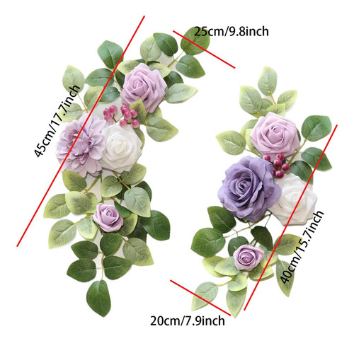 2x Arco De Boda Con Flores Para Esquinas, Estilo F