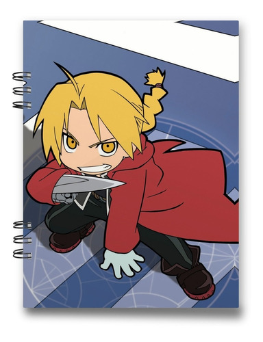 Imagen 1 de 5 de Cuaderno Full Metal Alchemist 15x20 Cms Mediacarta 100 Hojas