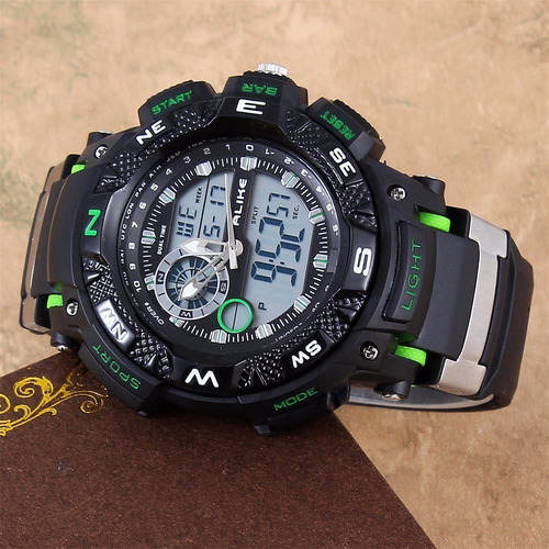 Reloj Militar S-shock Luz Sumergible Rojo, Azul O Amarillo