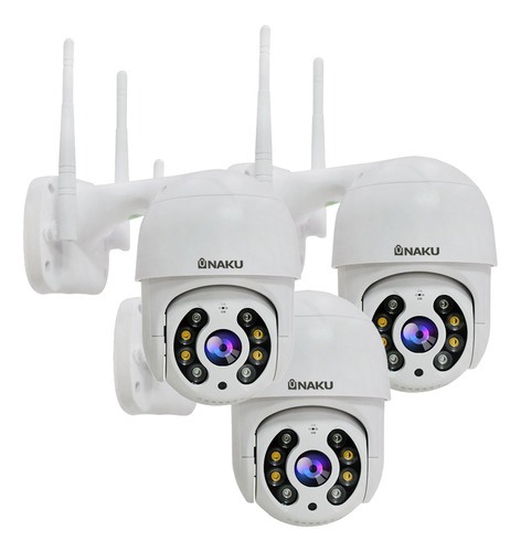 Kit X3 Cámara De Seguridad Wifi Ip Naku Cv-001 Full Hd Motorizada Nocturna 4mp