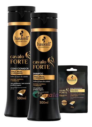 Kit Haskell Cavalo Forte Shampoo E Condici 300ml + Dose Cav