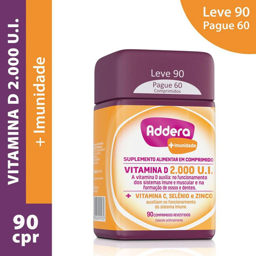 Addera + Imunidade Vitamina D 2.000 U.i 90 Comprimidos