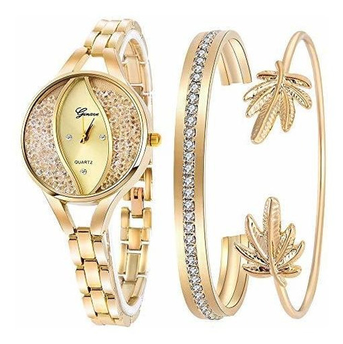 - Reloj De Ra Con Diamantes Para Mujer, Brazalete, Conjunto 