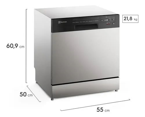 Lava-louça Electrolux Inox Com Programa Lava E Seca LS08E Cinza: imagem 3