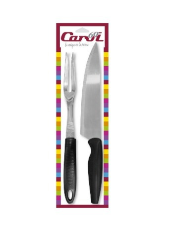 Imagen 3 de 5 de Set Para Asado Carol Tenedor Asador + Cuchilla Chef 20 Cm