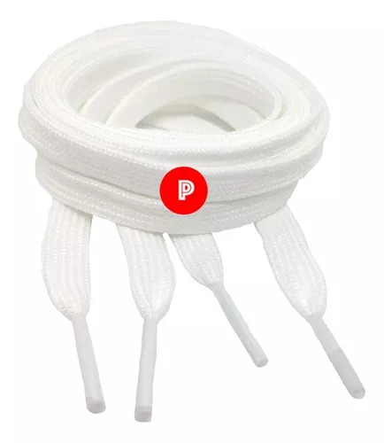 Cordones Premium Blancos Dobles Planos - Directo De Fábrica