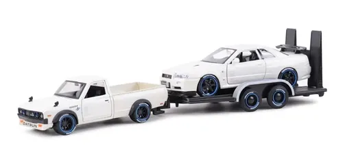 Miniatura Datsun 1973 + Nissan Skyline R34 Gtr (32754) 1:24 Branco