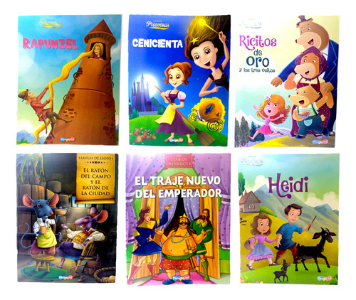 6 Libros Fisicos Cuentos Infantiles Niños Clasicos Mayoreo