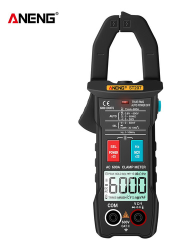Pinza Amperimétrica Negra True Rms Con Control De Aplicación