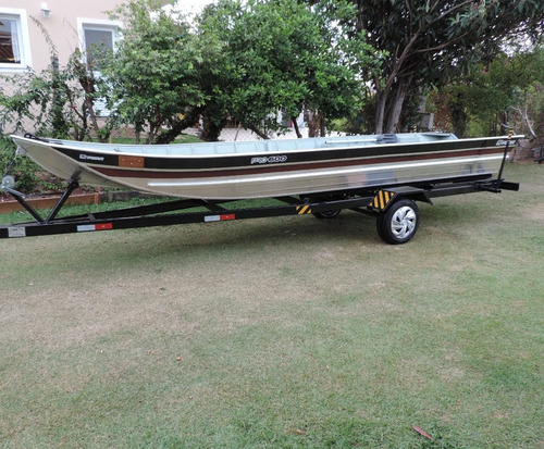 Barco Semi Chata De Alumínio De 6 Metros Com Carreta