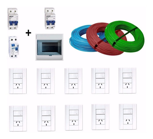 Kit Instalacion Domiciliaria Basica Cables Teclas Termicas