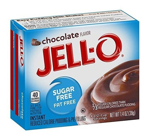 Caja De Chocolate Jell-o-libre Azúcar Pudín Instantáneo Mix
