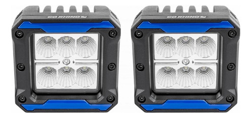 Par Faros De 6 Led Go Rhino 1620lm Spot Flood Para Roll Bar