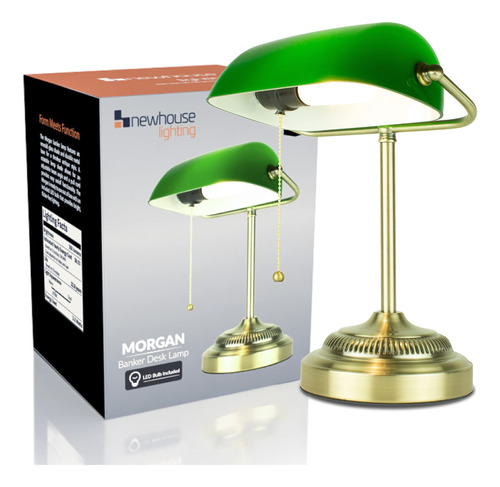 Newhouse Lighting Morgan Lampara Banquero Clasica Led Vidrio