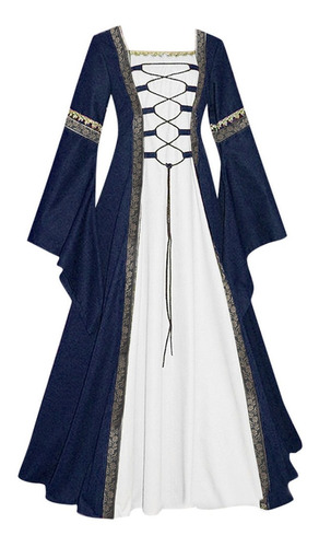 Vestido De Mujer Vintage Celta Medieval Hasta El Suelo Renac 