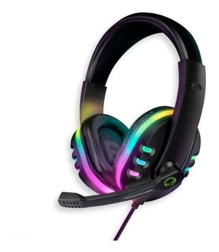 Auriculares Gamer Hypergear Serie Pro Negro Con Luz  Rgb Led