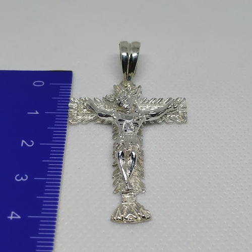 Dije Cruz Cristo Milagroso De Buga Plata 925 Grande 00355