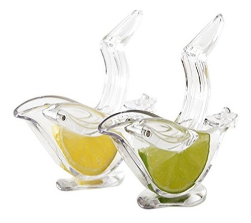 Pajarito Acrílico Cristal Exprimidor Cítricos Manual (3pzas)