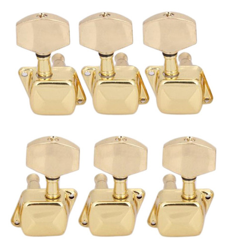 6 Piezas 3r 3l Oro Semi-cerrado De Cuerda Tuning Pegs Locked