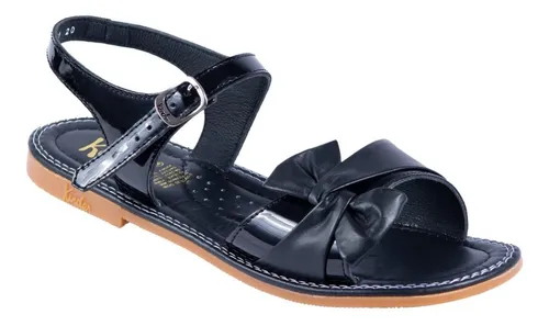 Huarache Kinder 6021 Charol Negro Del 22 Al 26 Cuotas sin inter s