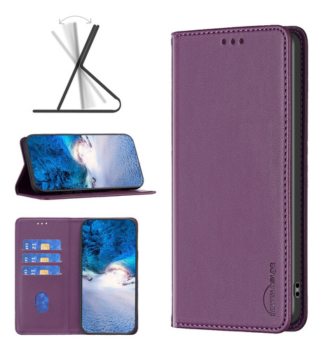 Funda Tipo Cartera Con Ranura Para Tarjetas De Piel Abatible