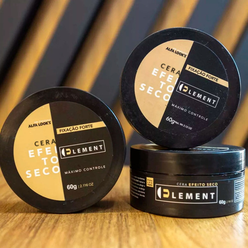 Kit 12x Cera Modeladora Para Cabelo Efeito Seco 60g Element