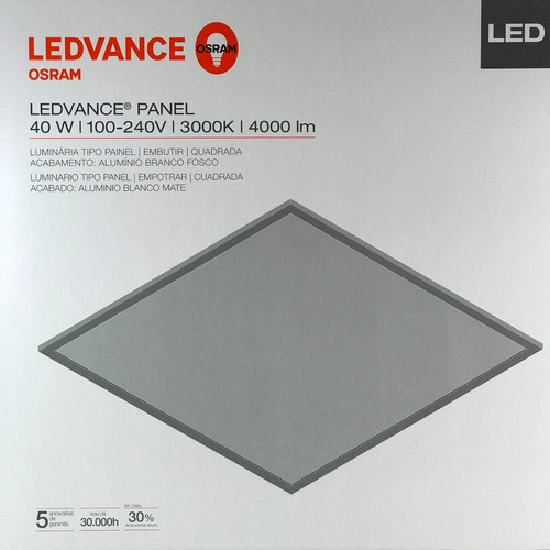 Panel Led 40w 60x60 Luz Calida Y Luz Neutra Ledvance Osram