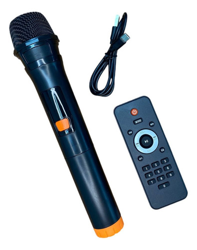 Parlante Party Speaker Ay-1201 Luz Led Con Microfono Karaoke Color Negro 2