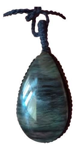 Dije De Obsidiana Arcoíris Manto Huichol En Macramé