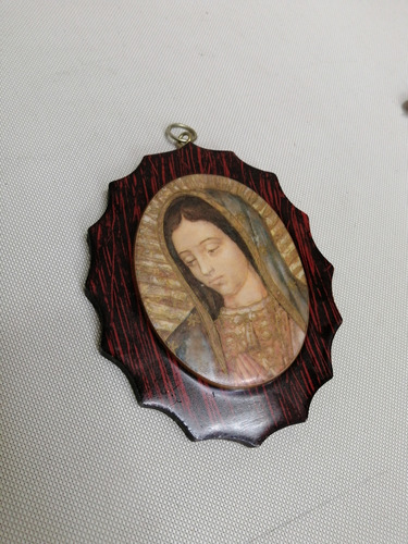 Icono Religioso Antiguo Virgen De Guadalupe En Madera 