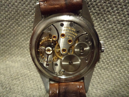Esplendido Reloj Longines 12.68z 1954 Antiguo Impecable Joya Marrón Claro Acero (Usado)