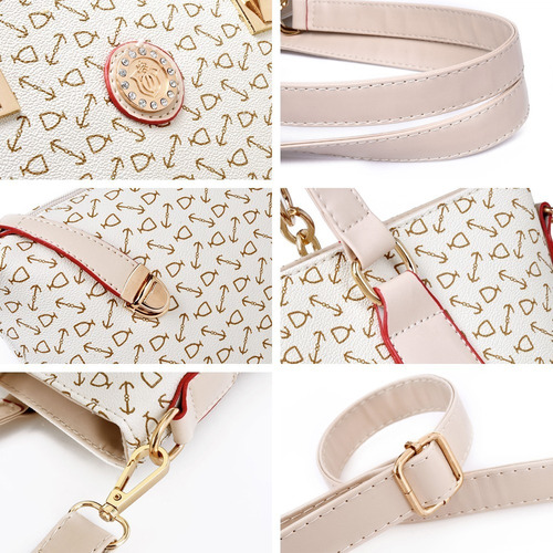 Imagen 4 de 5 de Set 6 Bolsas Mujer Estampado Cartera Moda Crossbody Tote Pu