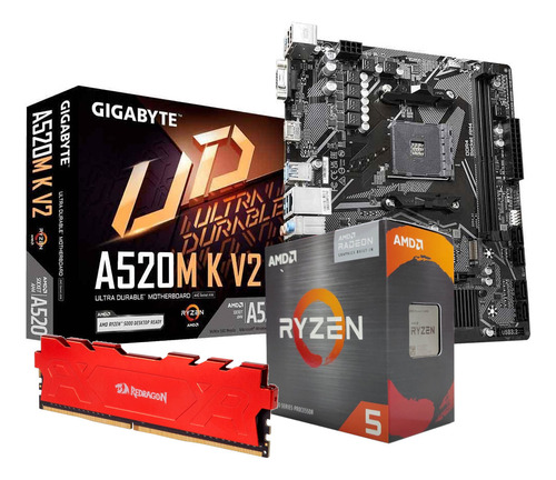 Kit Placa Mãe A520m K Ryzen 5 5600g Ram 8gb 3200mhz