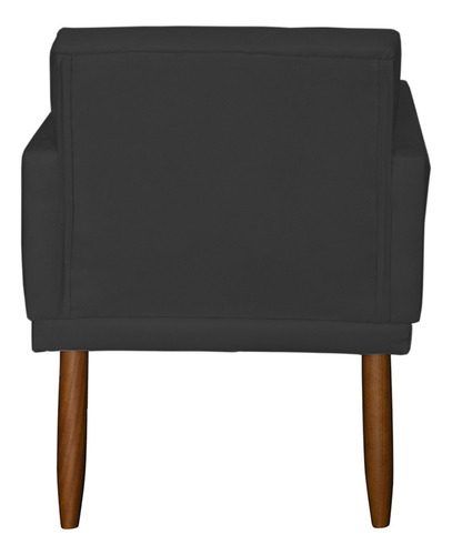 Kit 2 Poltronas Decorativas Para Sala De Estar Reforçadas Cor Preto Desenho Do Tecido Suede Liso