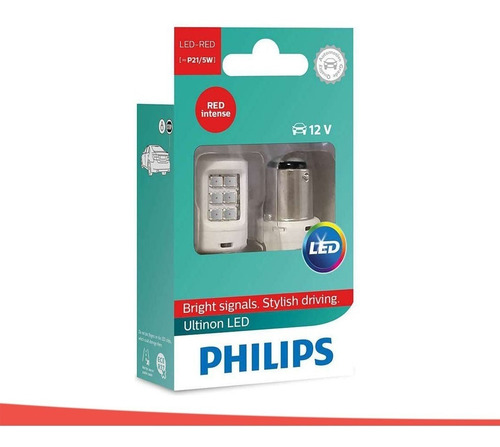 Imagem 2 de 7 de Kit Lâmpada Philips Led Ultinon P21/5 2 Polos Freio Lanterna