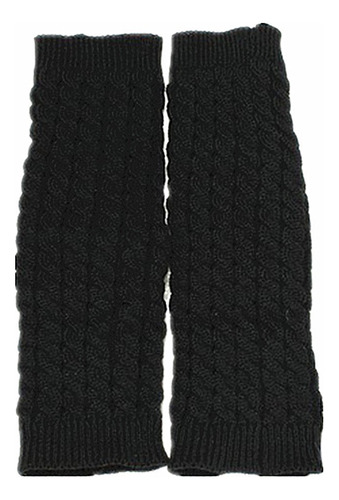 Calcetines Negros De Punto A Ganchillo Para Mujer