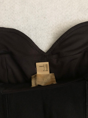 Top Corto Con Escote Estilo Corsette Negro De Tirantes H&m (Usado)