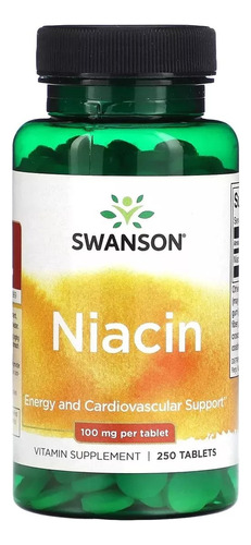 Niacin Niacina Pura 100 Mg - 250 Tabletas Swanson