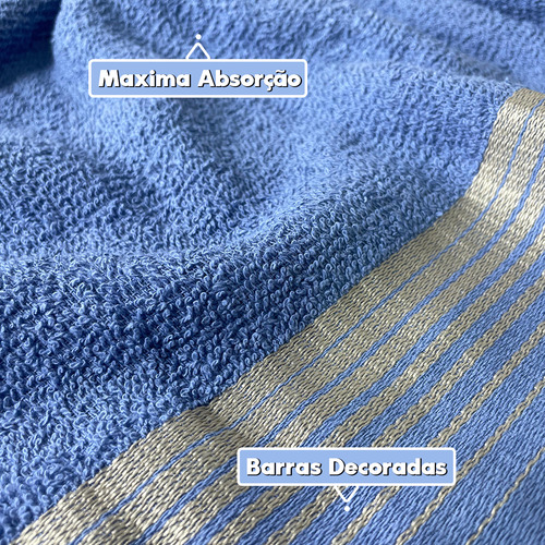 Toalha Banho Lumin 100% Algodão Luxo Cores 360g/m2 75x150cm Cor Azul