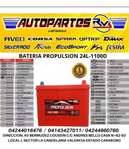 Bateria Propulsion 24l-1100d 