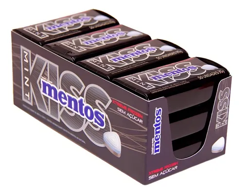 Bala Mentos Kiss Lata Sem Açúcar Menta Forte 50un