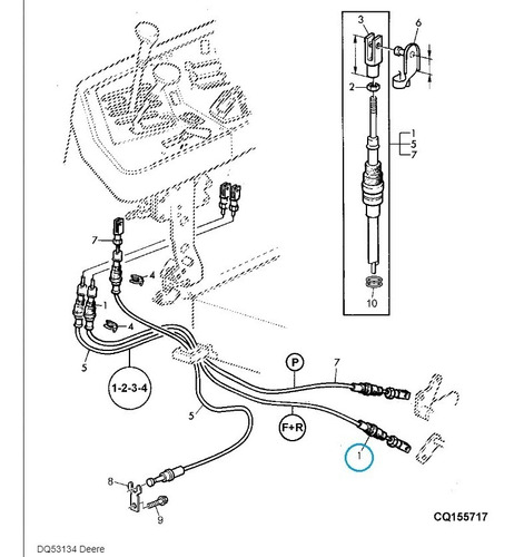 Cabo Push-pull John Deere Dq53134