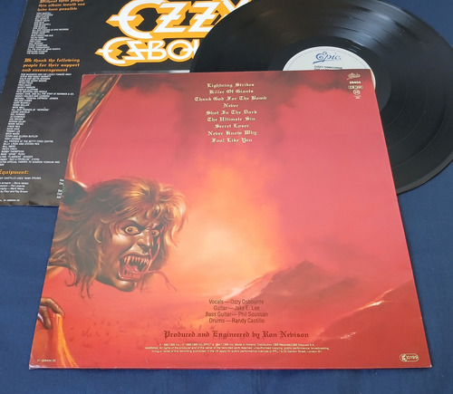 Lp Ozzy Osbourne - The Ultimate Sin (importado De Época) Estandar (Usado)