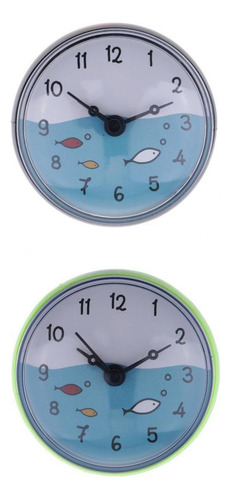 Reloj De Pared Con Ventosa Resistente Al Agua Verde5 Negro5