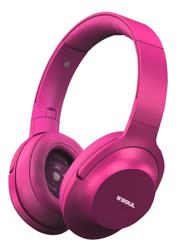 Auriculares Soul L-300 Plegables Con Cable Desmontable Microfono Color Fucsia