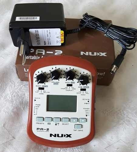 Pedal De Efeitos Processador Nux Pa2 Violão + Fonte 9v Estab