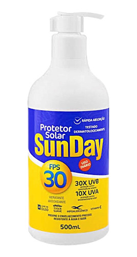 Protetor Solar Sunday Fps 30 Com 500ml -  Nutriex