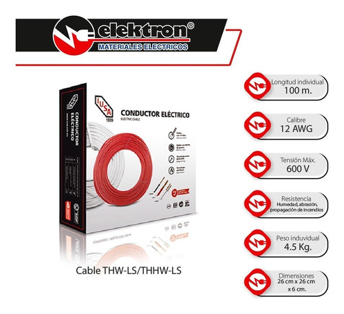 Imagen 4 de 8 de Caja 100 Mts Cable Iusa Negro Thw Cal 12 Awg 100%cobre