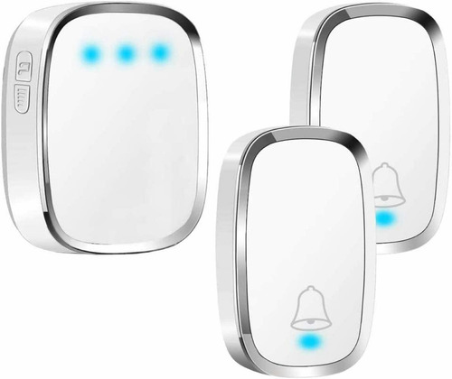 Timbre Inalámbrico Impermeable Con Luz Led 2 Transmiso 1 Rec